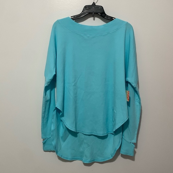 FP MOVEMENT Simply Layer Long Sleeve Open Back Oversized Top Blue Glow - Picture 8 of 14